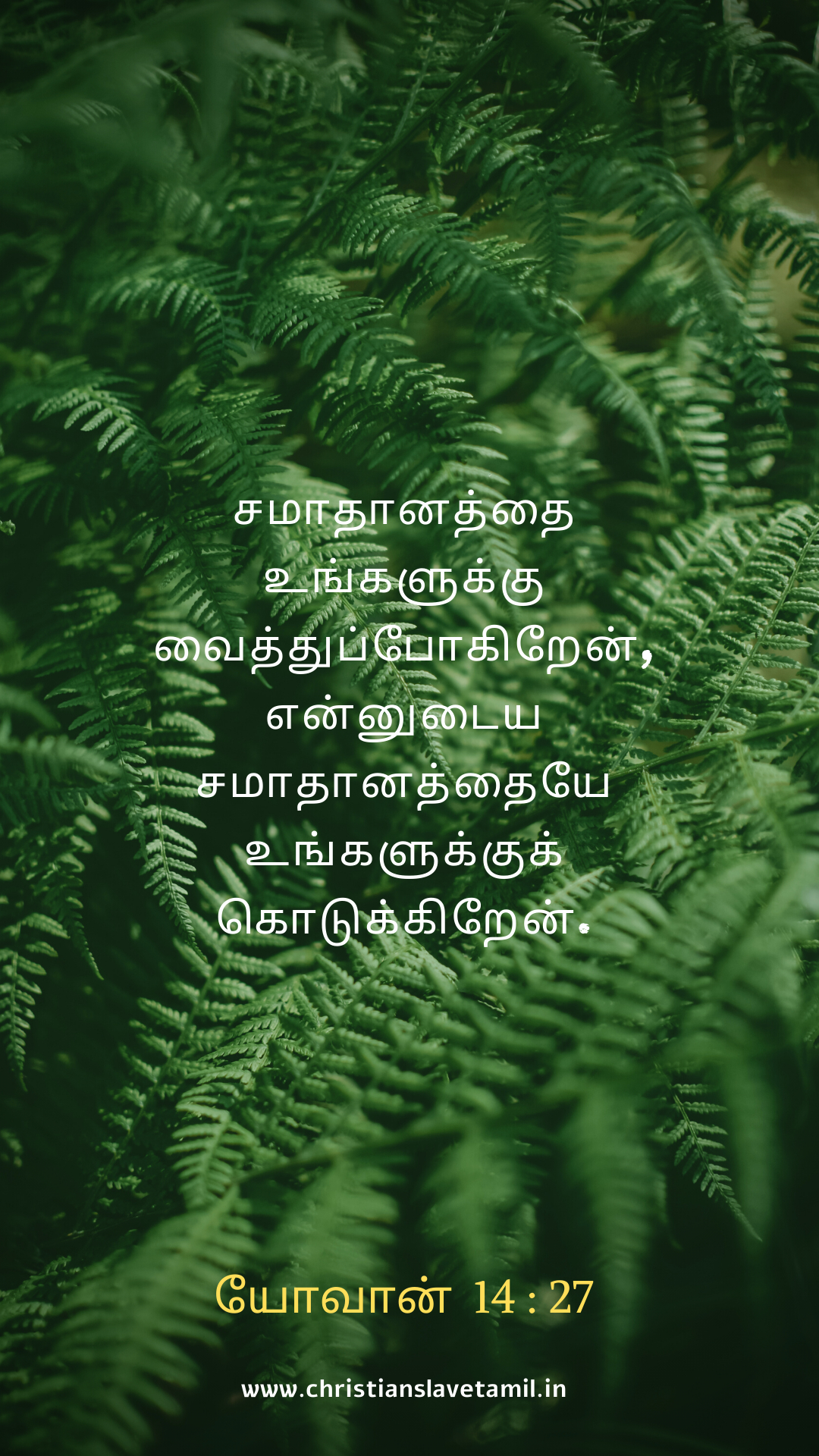 My Peace I Give You, Bible Verses In English And Tamil, christian slave Tamil,